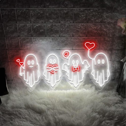 Valentine's Day Ghost Neon Sign, Ghosts With Hearts Valentine Gift, Spooky Valentine Neon, Be My Boo Valentines Neon, Happy Valentines Day