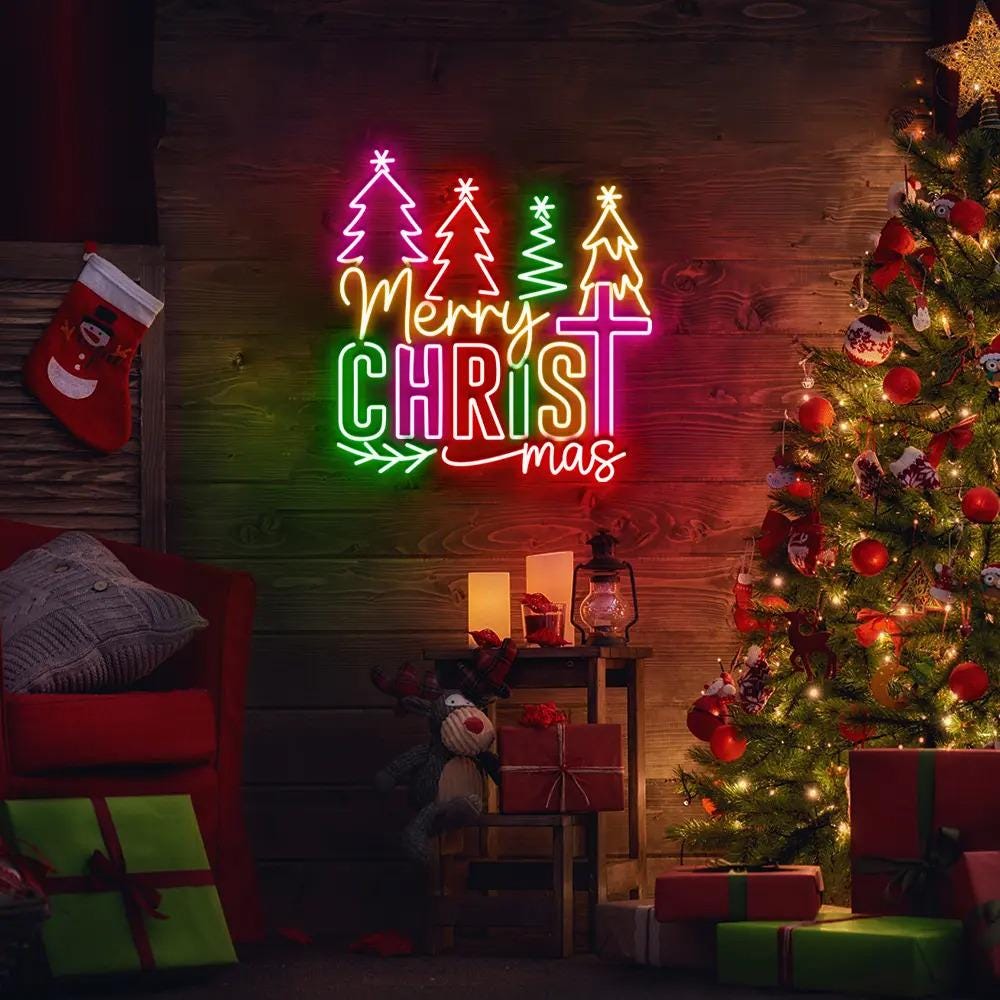 Merry Christmas Neon Sign, Christmas Jesus Neon, Jesus Christmas Neon Sign, Religion Neon, Gift For Christian, Christmas Neon Sign Gifts