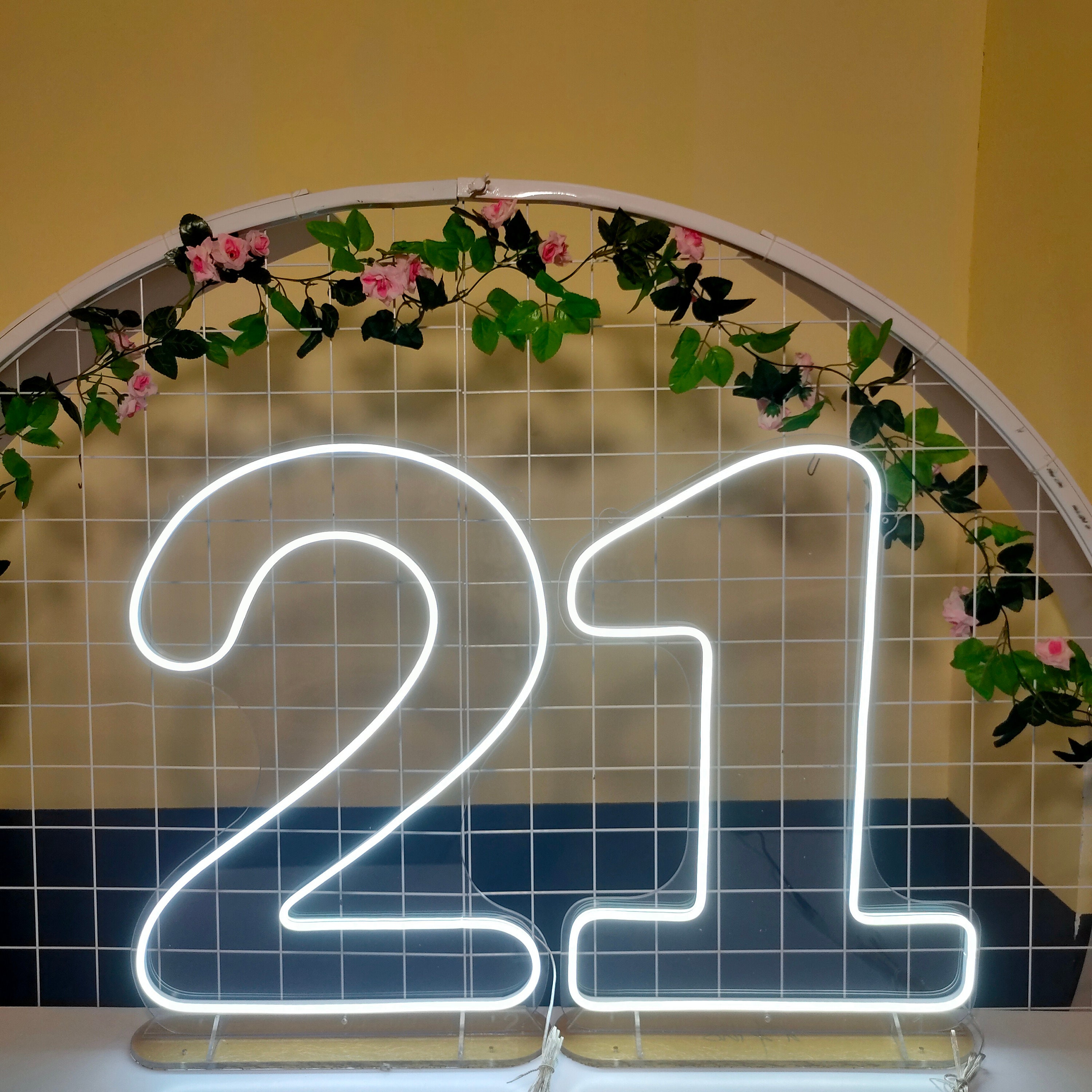 21 Neon Signs,Neon Sign Custom, Twenty One Birthday Decor ,Digital neon lights ,Birthday party event decoration , Room Wall Decoration