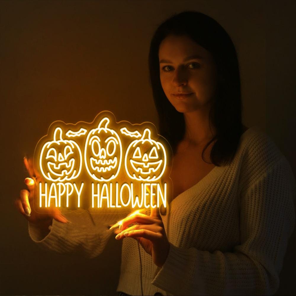 Happy Halloween Neon Sign Gifts, Funny Spooky Neon Sign, Ghost Neon Led, Spooky Season Gifts, Halloween Party Neon Sign, Fall Ghost Neon