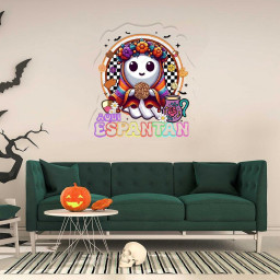 Aqui Espantan Neon, Mexico Conchas Neon, Spooky Conchas Neon, Concha Ghost, Dia De Muertos Neon, Mexico Halloween Neon, Hispanic Halloween.