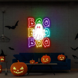 Halloween Boo Neon Sign Gifts, Neon Halloween Ghost Neon, Halloween Ghost Neon Neon, Halloween Party Neon, Boo Neon, Ghost Boo Girls Neon.