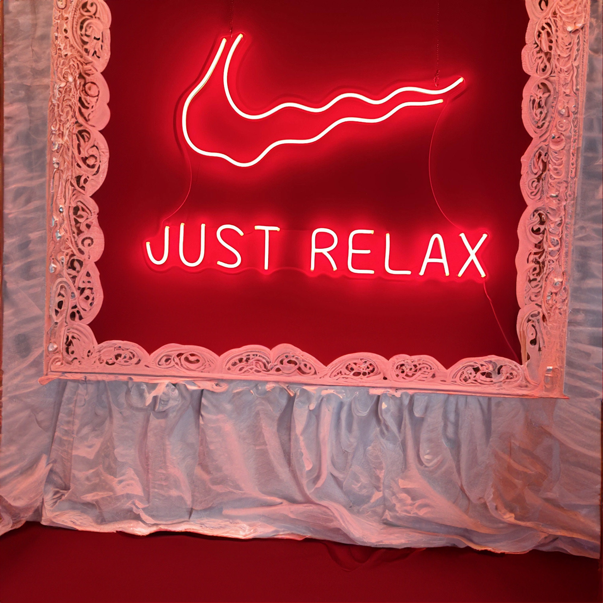 Just Relax Neon Sign Led Light Home Decor Wall Mural Store Bar Banner Acrylic Office Party Pub Club Decoration Shop Window Aesthetic Room 3D