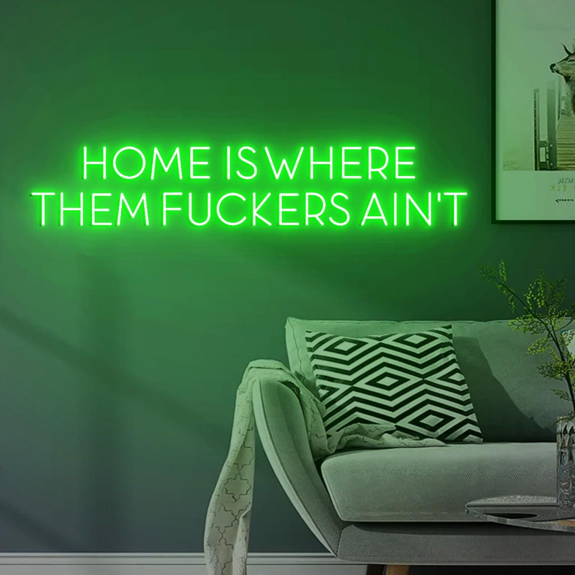 Home is where them Fuckers ain't Sign, New Home Wall Decor, Funny Home Decor, Dark Humor, Dark Sign, Personalized Neon Sign Home