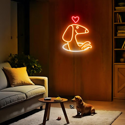 Dachshund Neon Sign Heart Love Neon Sign Cute Dog LED Light Wiener Dog Wall Decor Puppy Room Aesthetic Pet Lover Gift Game Room Bedroom Neon