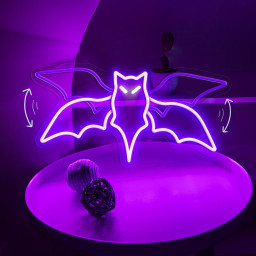 Bat Neon Sign for Movie Lover, Custom Flying Bat LED Design for Halloween Day Wall Decor Witchy Vibes and Gothic Style Holiday, Bat Light