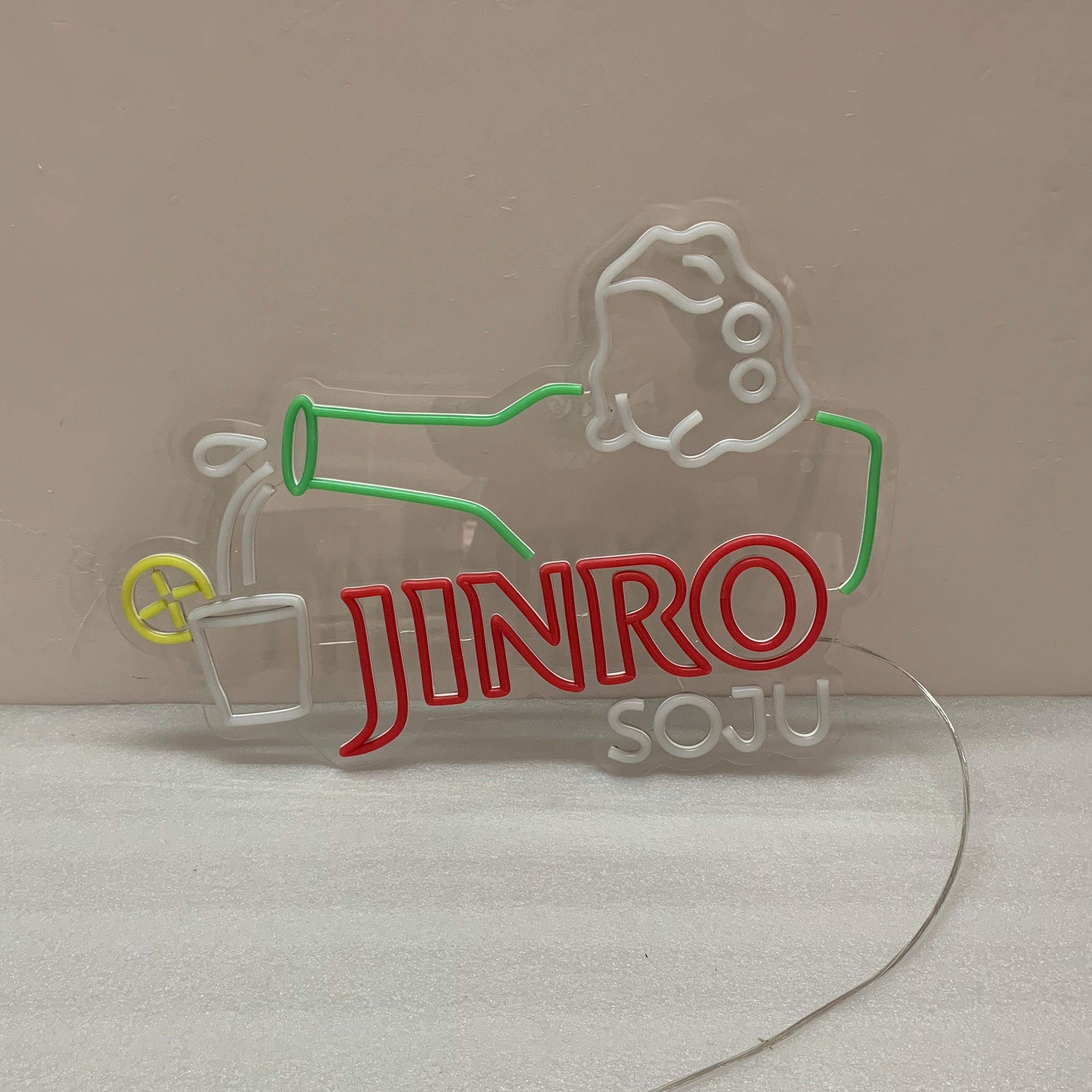 Jinro Soju Neon Light| Soju Neon Sign| Korean Wall Decor| Home Bar Neon Sign