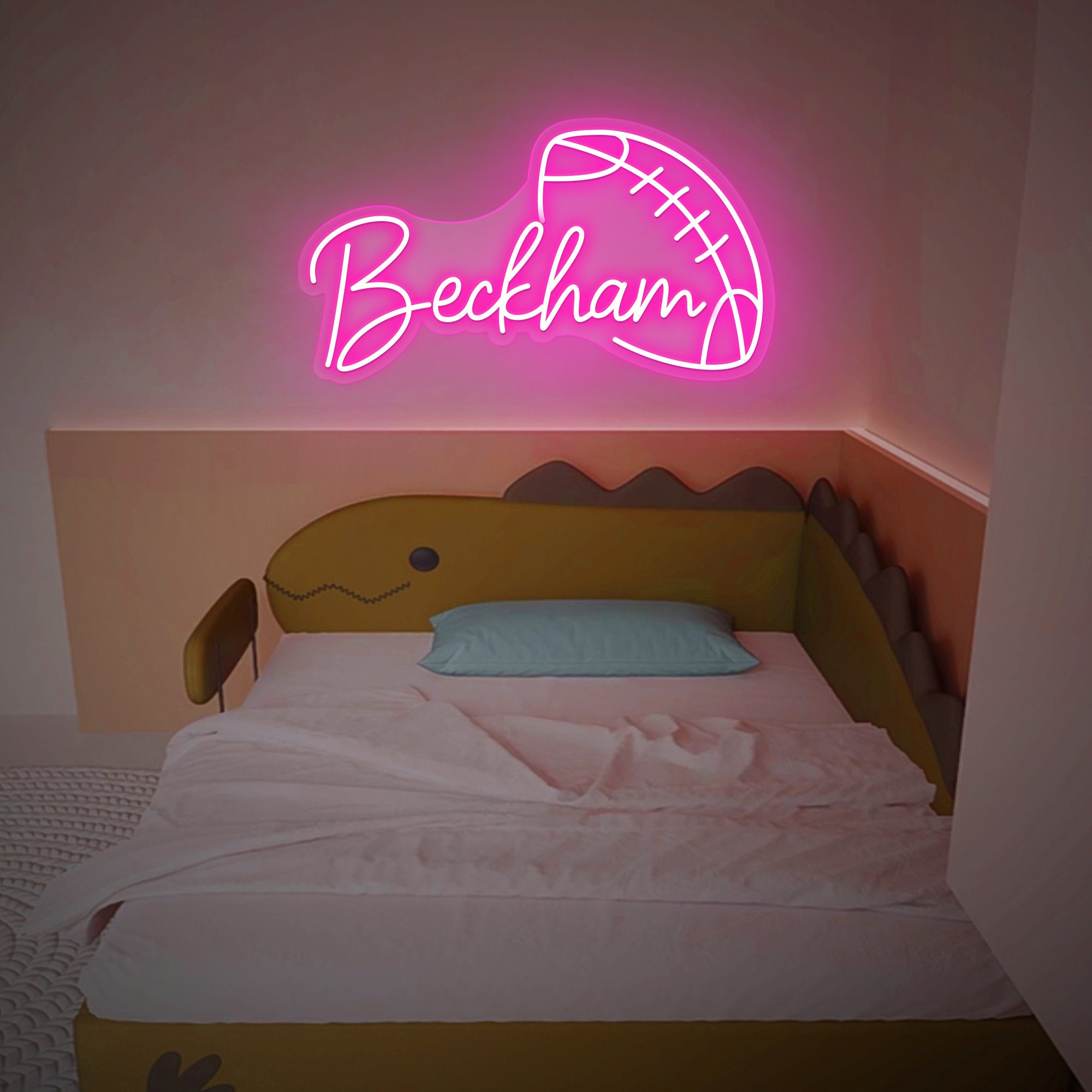Football Name Neon Sign, Nursery Decor, Personalized Neon Sign, Personalized Name Neon Sign, Name Neon Sign, Kids Name Sign, Football Gift