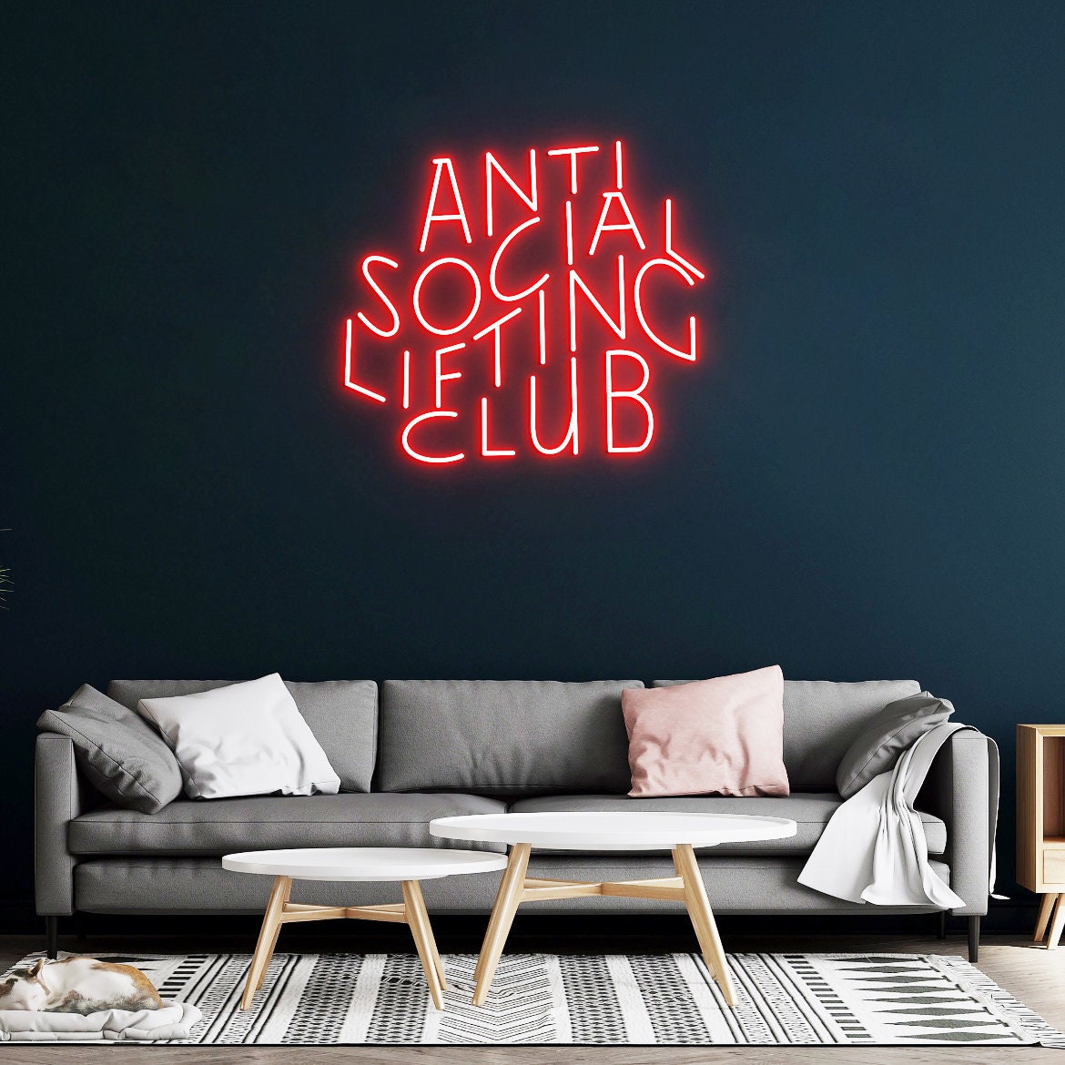 Anti Social Lifting Club, Neon Light Signs, Weight Lifting Sign, Workout Gym Wall Decoar, Home Gym Sign