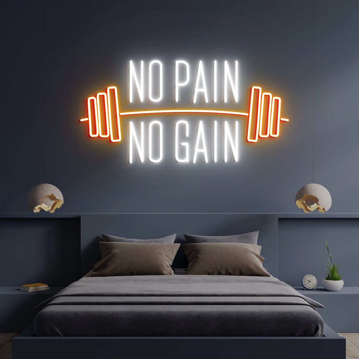 No Pain No Gain, Led Neon Sign, Gym Sign, Powerlifting Wall Art, Gym Neon Sign, Home Gym Sign, Home Fitness Decor