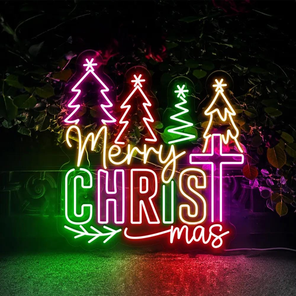 Merry Christmas Neon Sign, Christmas Jesus Neon, Jesus Christmas Neon Sign, Religion Neon, Gift For Christian, Christmas Neon Sign Gifts