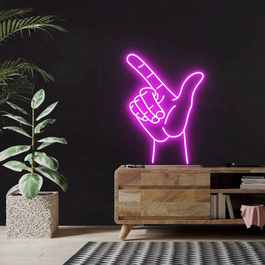 Texas Tech Hand Neon Sign, Hand Gesture, Guns Up, Texas Tech Neon Sign, Tech Hand Wall Art Sign