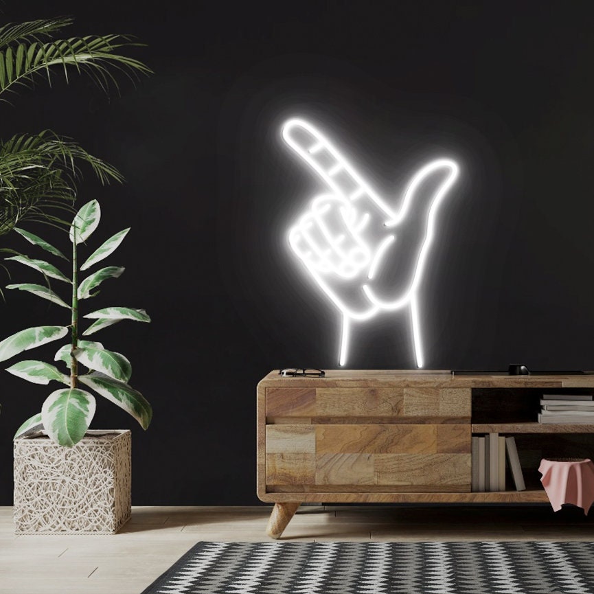 Texas Tech Hand Neon Sign, Hand Gesture, Guns Up, Texas Tech Neon Sign, Tech Hand Wall Art Sign