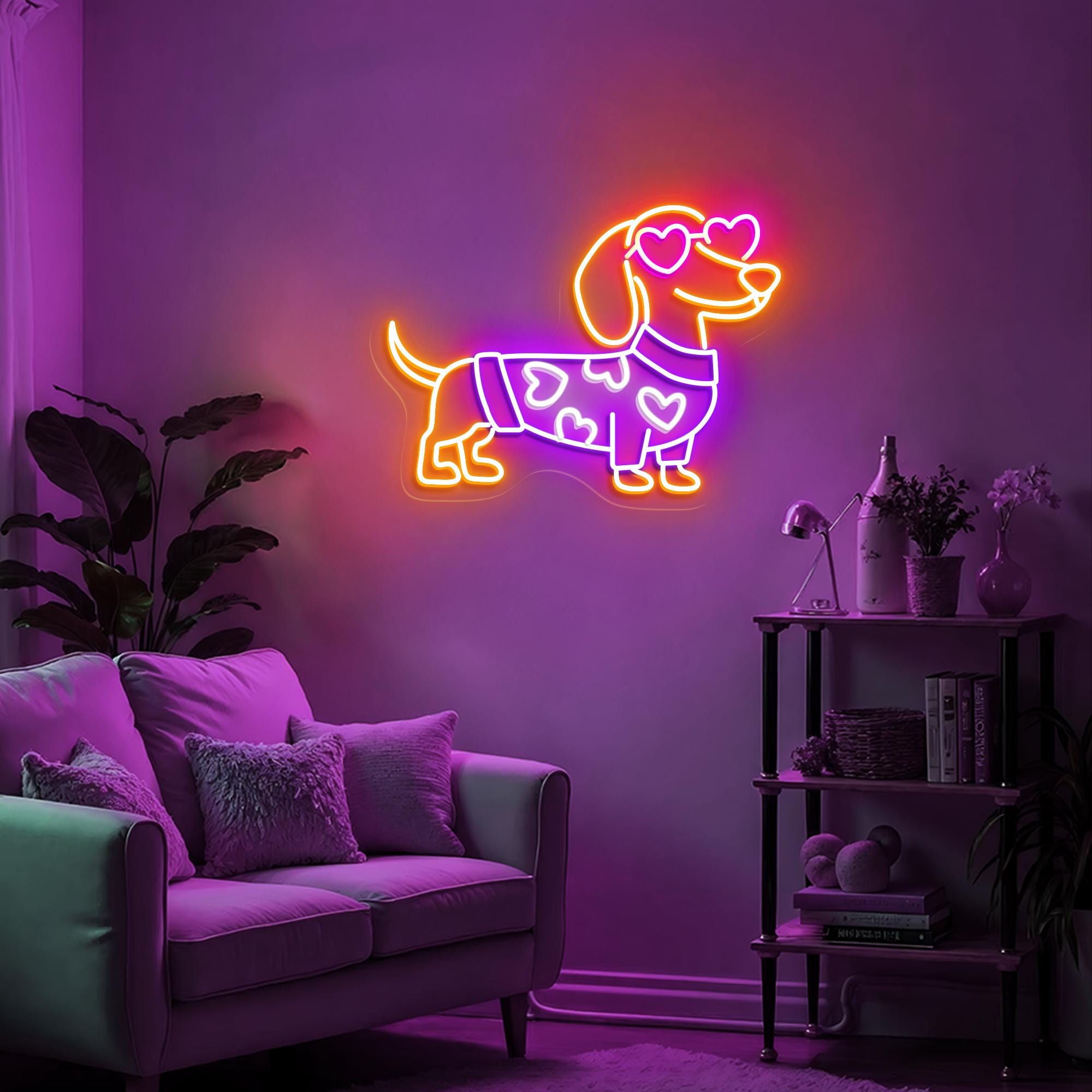 Custom Cute Dog Neon Light, Stylish Dachshund Neon Light for Pet Lovers, Dog Lover Gift, Dog Room Decor, Valentine’s Day Gift for Dog Moms