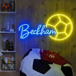 Soccer Name Neon Sign, Nursery Decor, Personalized Neon Sign, Personalized Name Neon Sign, Neon Name Sign, Kids Name Sign, Soccer Gift