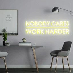 Nobody Cares Work Harder Sign, office Wall Sign, Home Gym Design Decor Idea, Christmas Gift for Husband, Neon Sign Gym Decor Idea