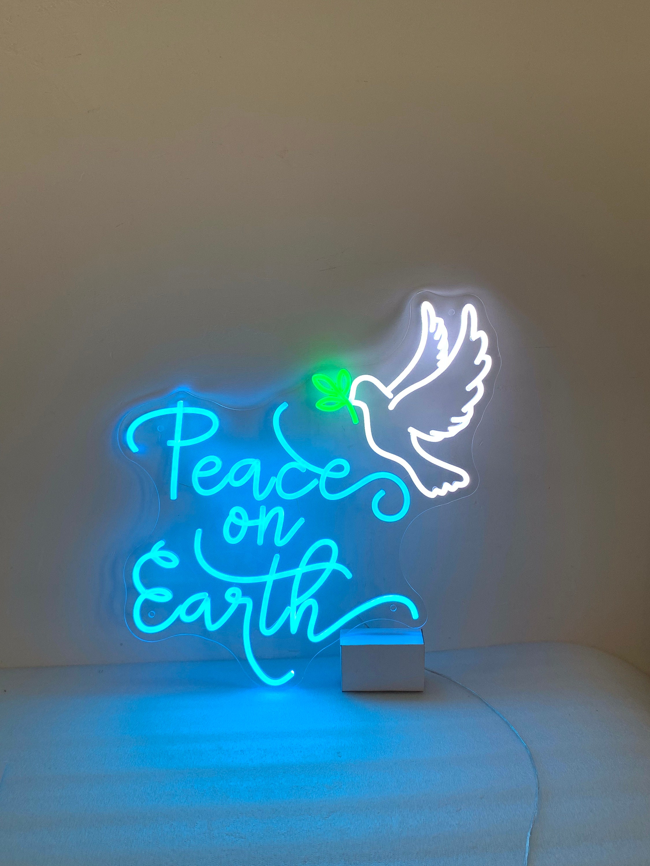 Peace on Earth Dove Neon Light, Christmas Peace Sign Wall Decor, Dove of Peace, Peace on Earth Sign, Christmas Peace Decor