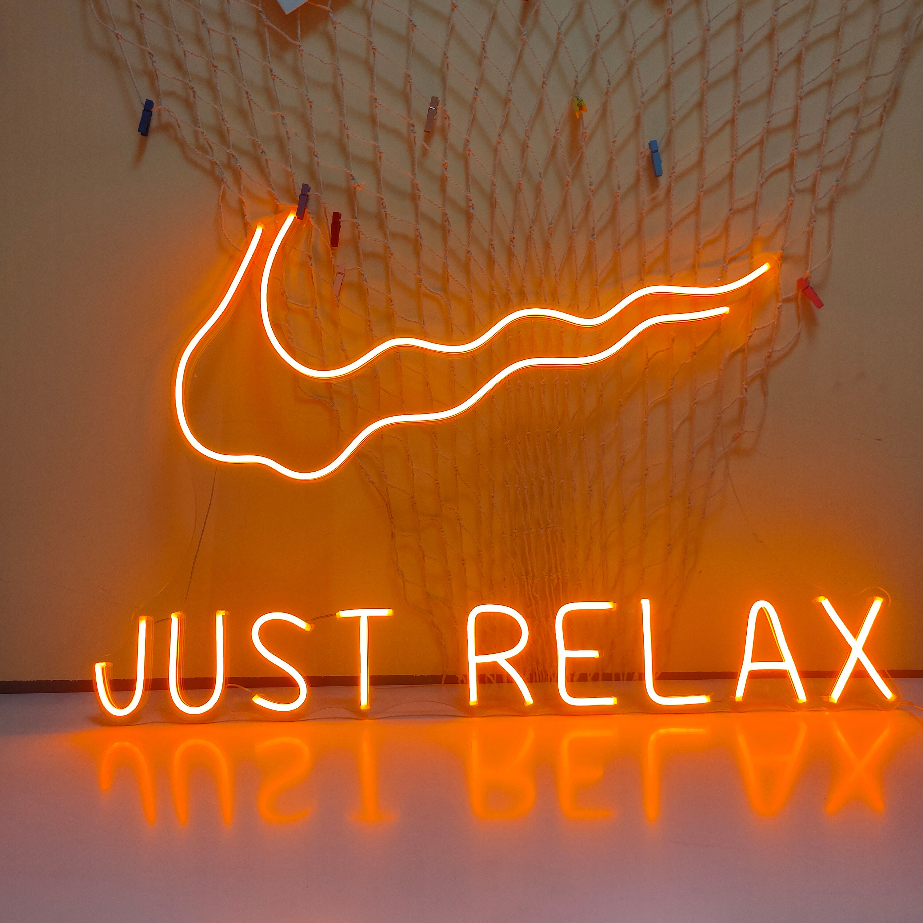 Just Relax Neon Sign Led Light Home Decor Wall Mural Store Bar Banner Acrylic Office Party Pub Club Decoration Shop Window Aesthetic Room 3D