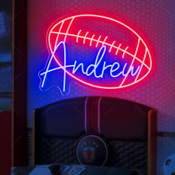 Personalized Football Name Sign, Football Neon Name For Nursery Decor Boy,Football Neon Light,Sports Boy Bedroom Decoration,Sport Neon Light
