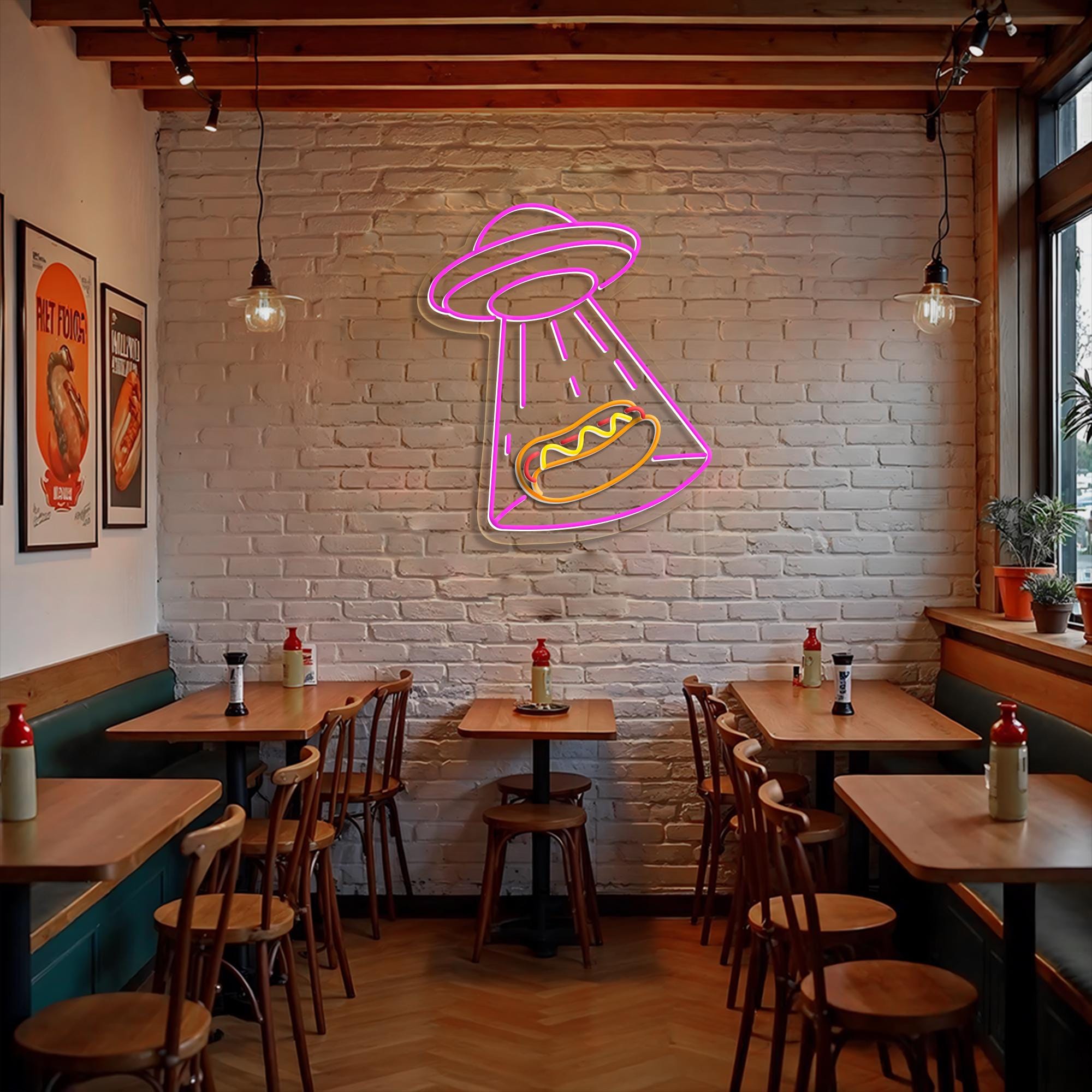 Hot Dog Neon Sign Custom Restaurant Wall Decor Outdoor Hot Dog Neon Light for Food Truck Gift for Mom Business Sign Open Signs Food Art
