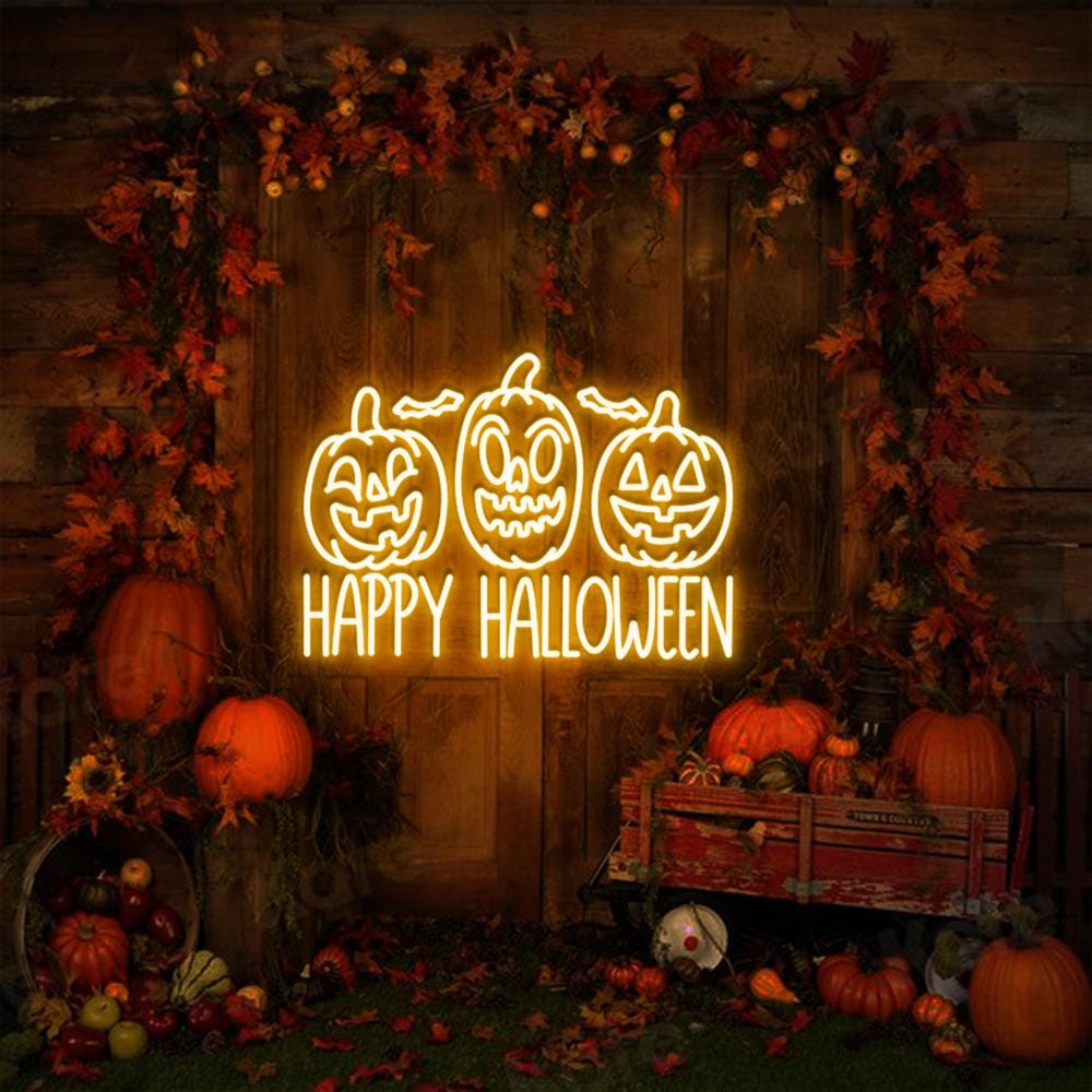 Happy Halloween Neon Sign Gifts, Funny Spooky Neon Sign, Ghost Neon Led, Spooky Season Gifts, Halloween Party Neon Sign, Fall Ghost Neon
