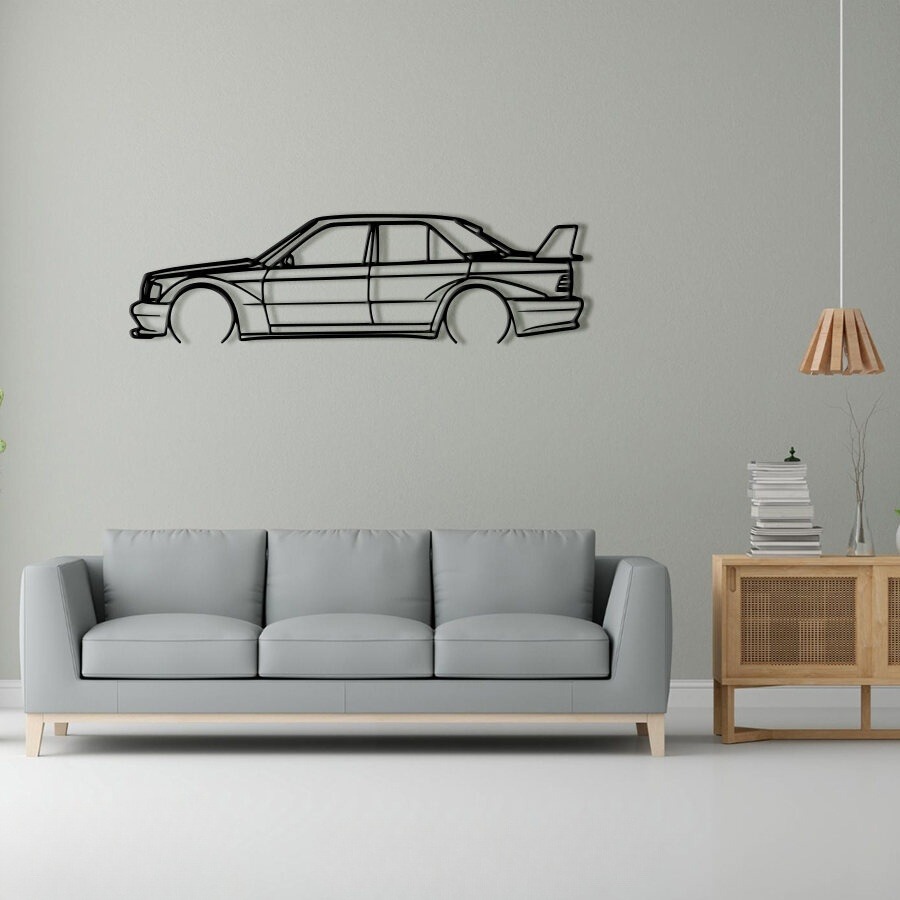 Mercedes-Benz 190E Raised Steel Wall Art