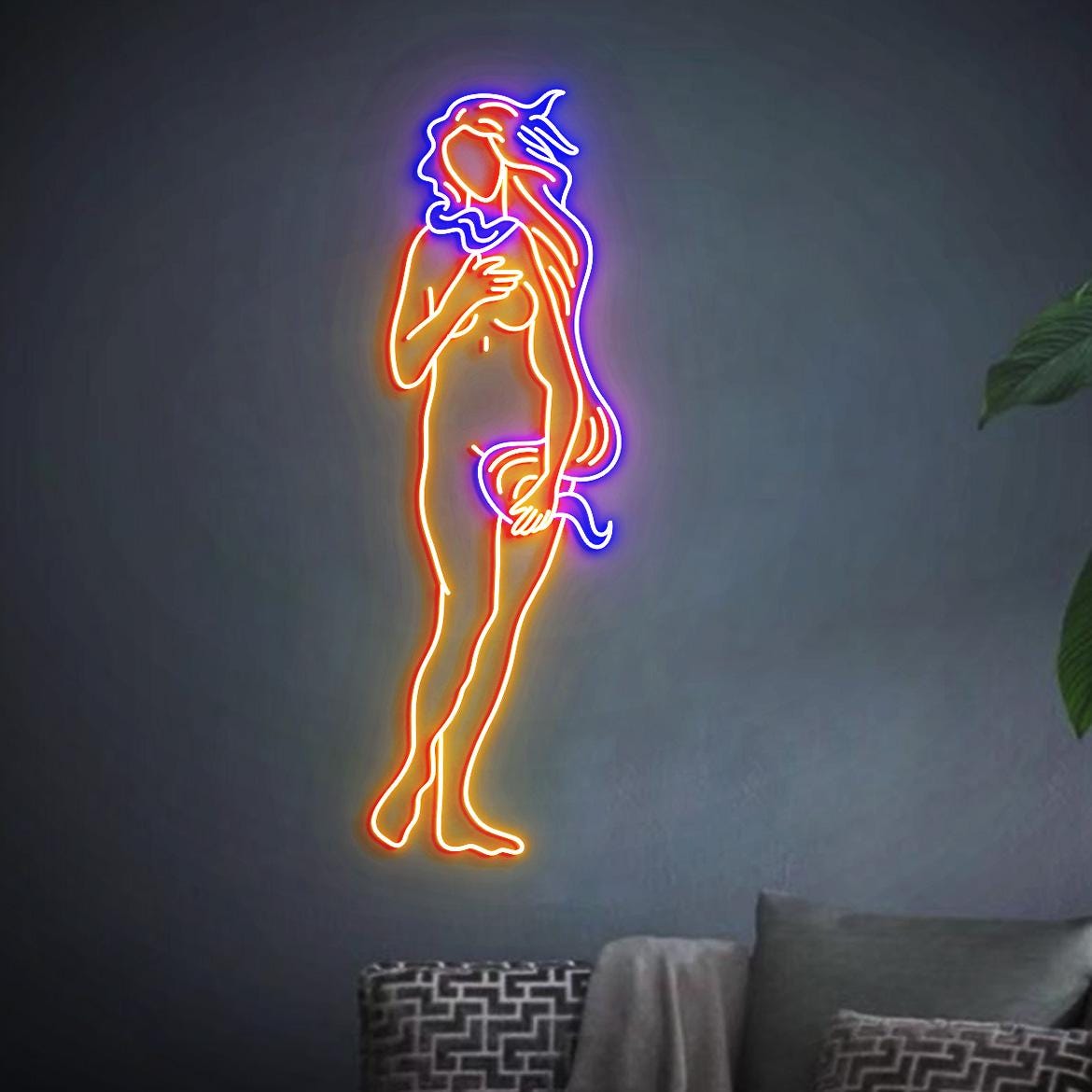 Venus Neon Sign, The Birth of Venus Art, Aphrodite Art Home Decor Neon Light, Greek Goddess Status Art, Greek Home Decor, Venus Goddess Art