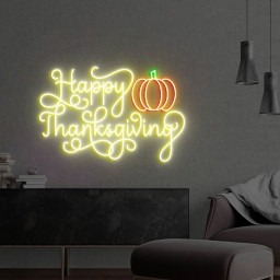 Custom Happy Thanksgiving Pumpkin Neon Sign, Thanksgiving Pumpkin Decor, Pumpkin Sign, Happy Thanksgiving Sign, Thanksgiving Sign