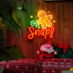 Christmas Gingerbread Oh Snap Neon Sign Merry Christmas Neon Sign Christmas Tree Decor Custom Neon Sign Christmas Gifts Holiday Neon Sign