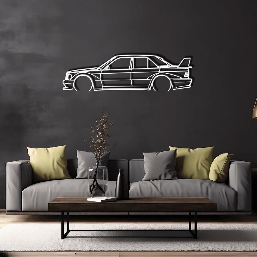 Mercedes-Benz 190E Raised Steel Wall Art