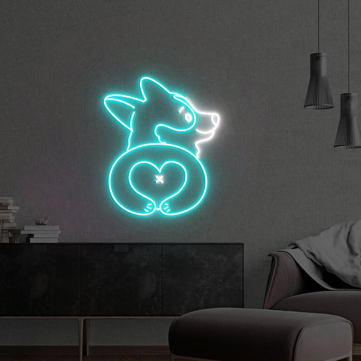 Corgi Butt Neon Sign, Cute Corgi Dog, Corgi Neon Sign, Corgi Led Lights, Custom Corgi Butt Wall Art, Corgi Lover Gifts