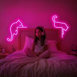 Chill Cat Neon Sign Custom Pet Neon Sign Cat Gifts for Pet Lover Home Decor Bedroom Decor Gift for Her Valentines Gift Cat Lover Gift