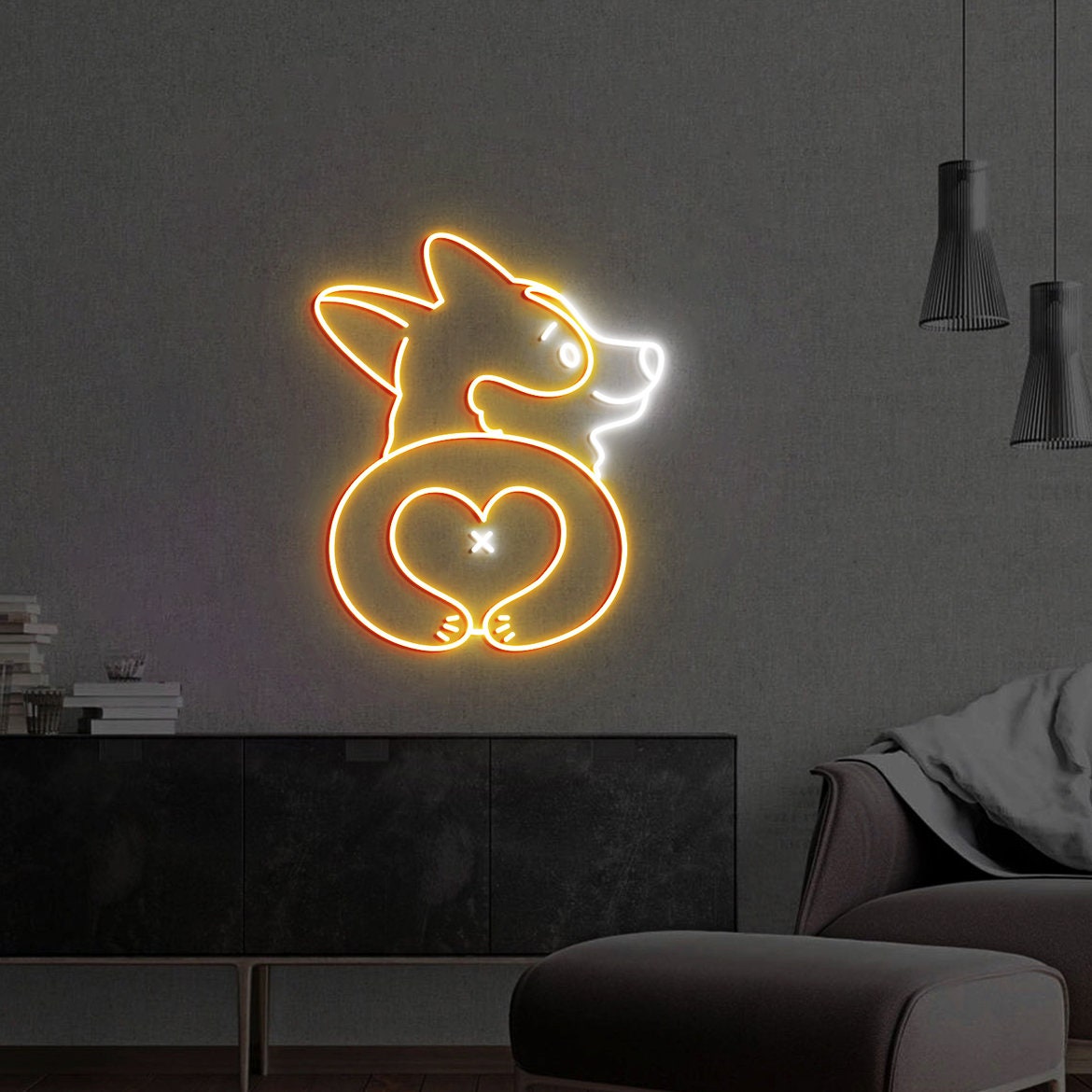 Corgi Butt Neon Sign, Cute Corgi Dog, Corgi Neon Sign, Corgi Led Lights, Custom Corgi Butt Wall Art, Corgi Lover Gifts
