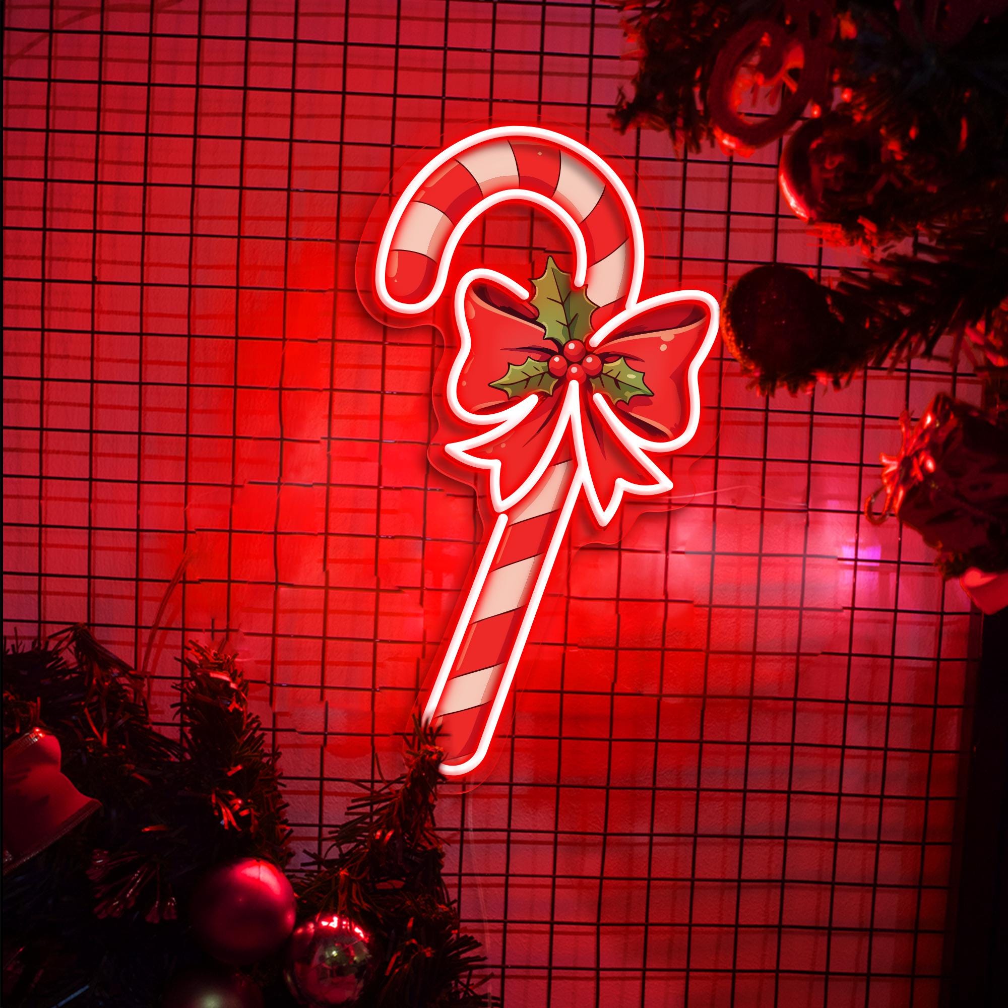 Christmas Candy Cane Neon Sign Merry Christmas Neon Sign Christmas Tree Decor Sign Custom Neon Sign Christmas Gifts Holiday Neon Sign