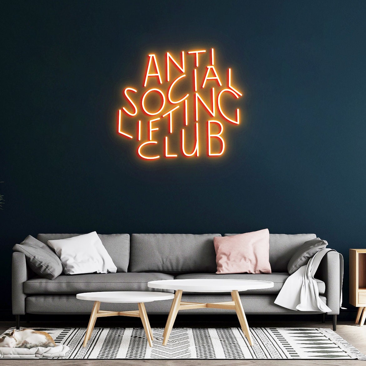 Anti Social Lifting Club, Neon Light Signs, Weight Lifting Sign, Workout Gym Wall Decoar, Home Gym Sign