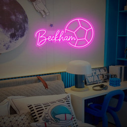 Soccer Name Neon Sign, Nursery Decor, Personalized Neon Sign, Personalized Name Neon Sign, Neon Name Sign, Kids Name Sign, Soccer Gift