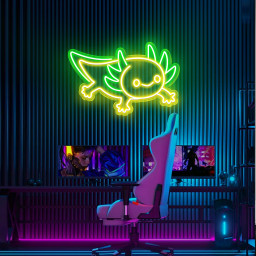 Axolotl Neon Sign/ Hologram Neon Light/ Kawaii Wall Decor/ Animals Neon Sign/ Wall Decor Art/ LED Neon Sign/ Christmas Gift/Animal Led Light