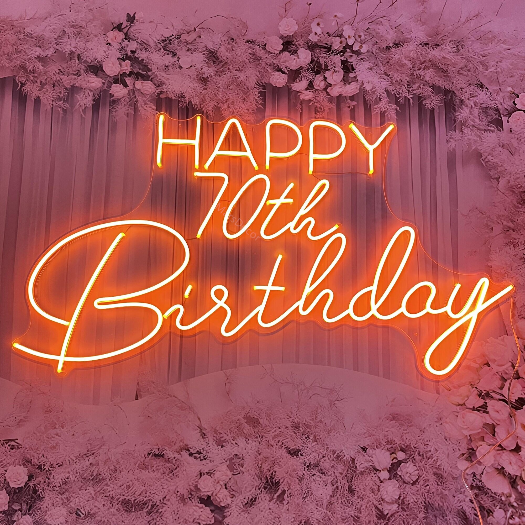 Happy Birthday Neon Sign | Custom Neon Sign | 70th Birthday Decoration Art | Led Neon Sign | Name Neon Sign | Wall Decor | Neon Light Signs