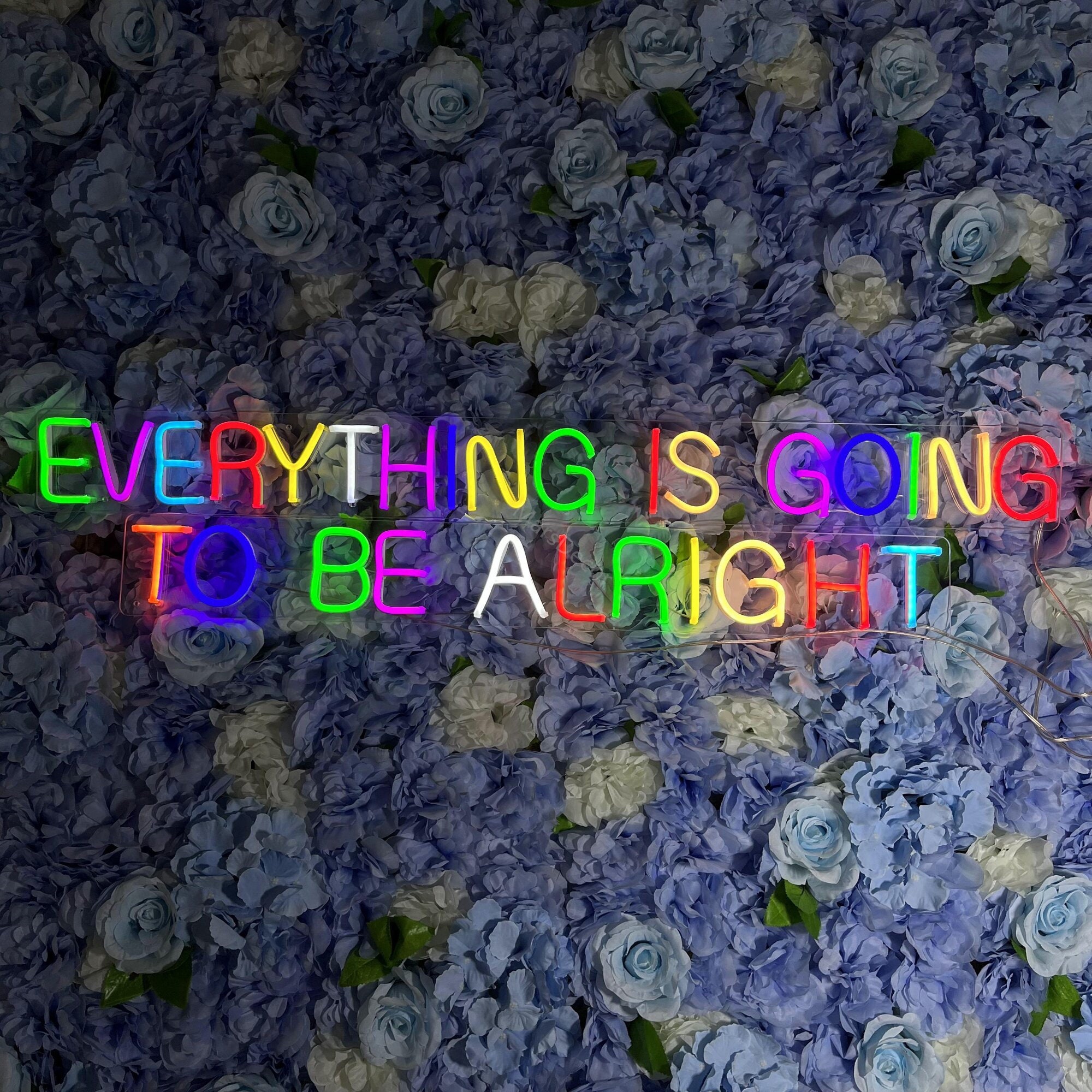 Custom Neon Sign | Everyting is going to be alright Neon Sign | Neon Sign Bedroom | Led Neon Sign | Neon Sign Art | Neon Sign Wall Decor