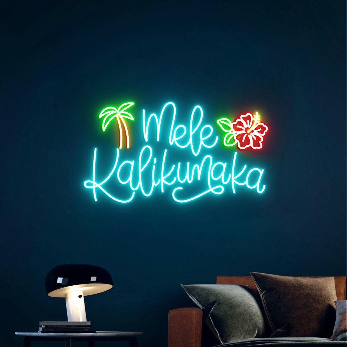 Mele Kalikimaka Christmas, Neon Sign Light, Hawaiian Christmas, Hawaii Decor, Christmas Decor Art, Christmas in Hawaii
