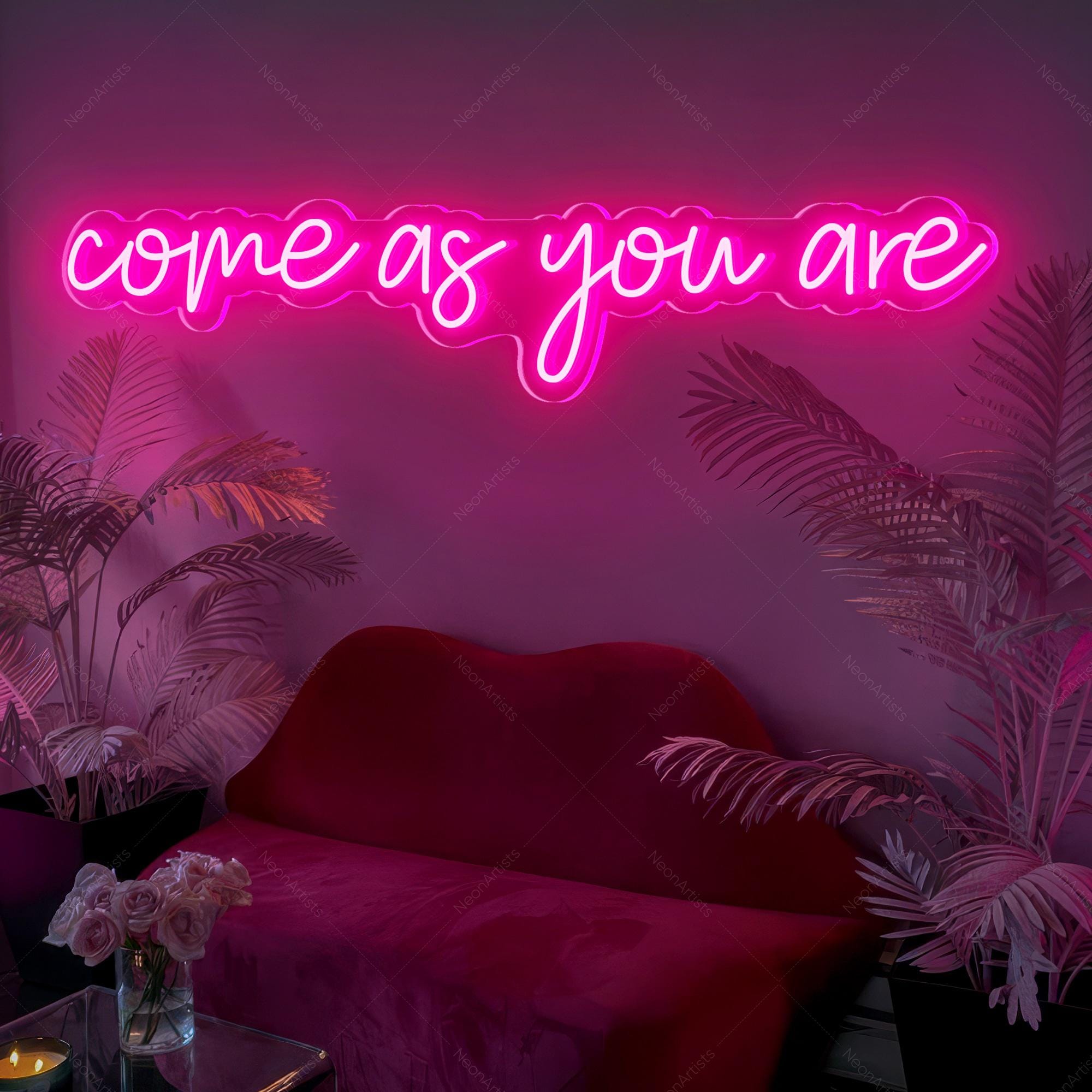 Come As You Are Neon Sign,Personalized Neon Signs,Wall Hanging Garage Party Sign,Home Bedroom Decor, Light Up LED Neon Sign,Bedroom Decor