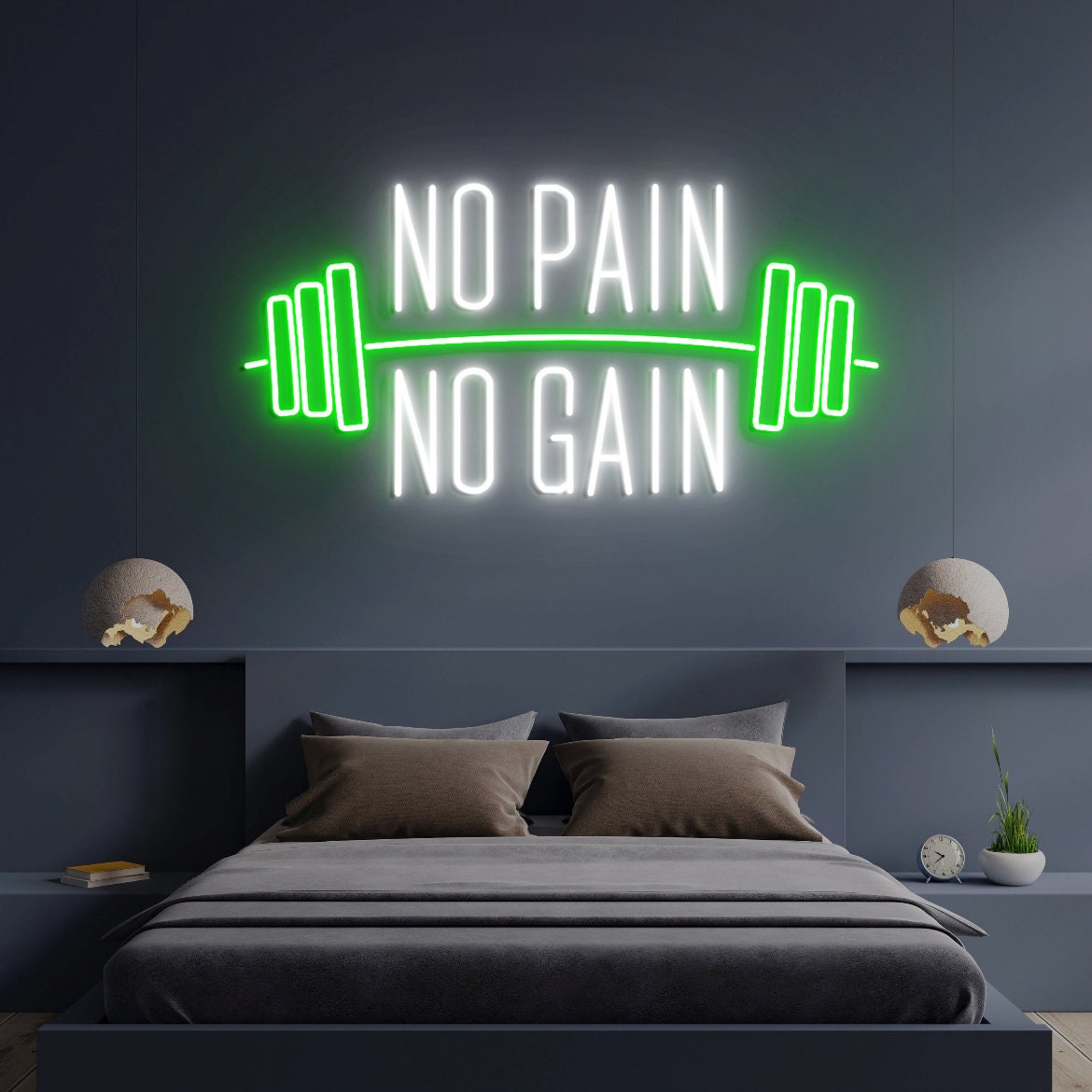 No Pain No Gain, Led Neon Sign, Gym Sign, Powerlifting Wall Art, Gym Neon Sign, Home Gym Sign, Home Fitness Decor