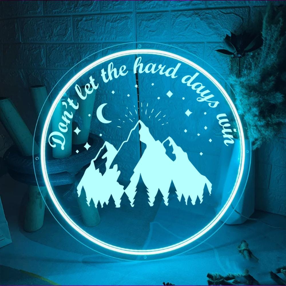 Don’t Let the Hard Days Win Neon Sign, Velaris Neon Led, Starlight Lover Gift, Star Night Light, Book Lover Gift For Her, Acotar Neon Gifts
