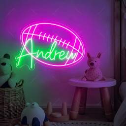 Personalized Football Name Sign, Football Neon Name For Nursery Decor Boy,Football Neon Light,Sports Boy Bedroom Decoration,Sport Neon Light