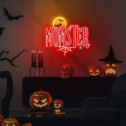 Momster Halloween Neon Sign, Momster Neon, Halloween Neon for Mom, Mom Halloween Neon Sign Gifts, Halloween Mom Neon, Funny Halloween Neon