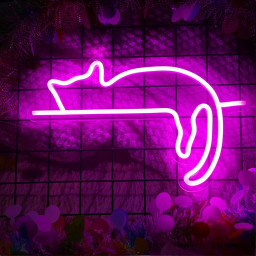 Cute Cat Neon Sign|Kid Room Wall Light|Handmade LED Neon| Children room decoration|Cat Wall custom neon decor|Gifts for kids