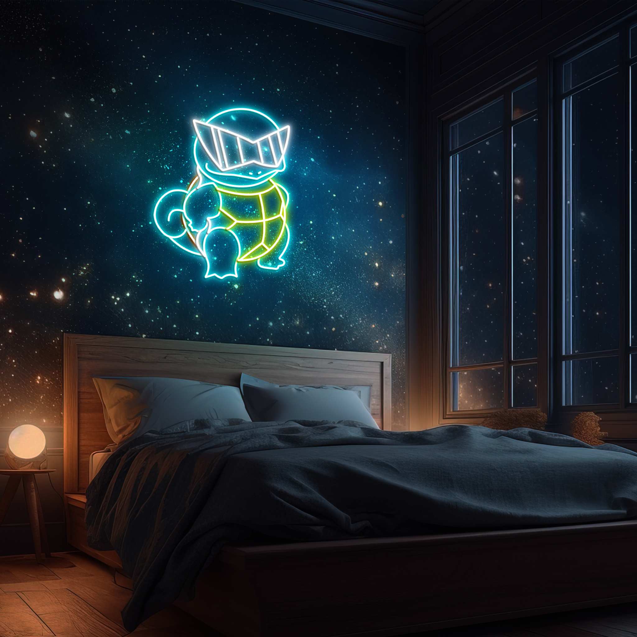 Squirtle Neon Signs Pokemon Wall Art