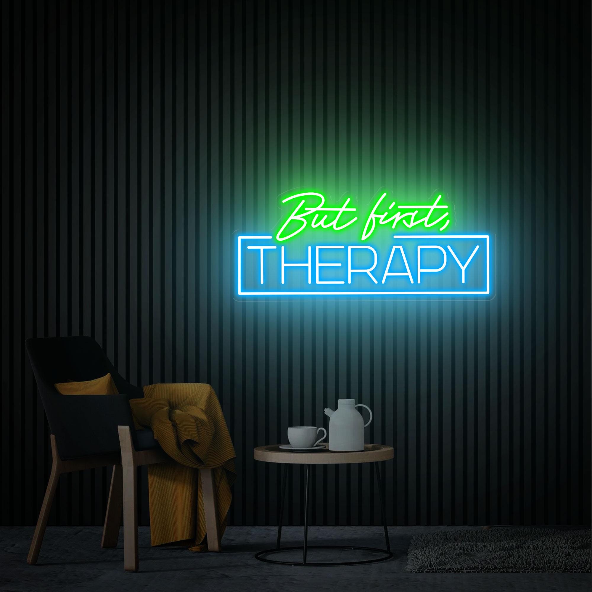 But First Therapy Neon Sign Med Spa Salon Wall Decor Custom IV Therapy Neon Sign IV Drip Led Light Custom Business Logo Sign Therapy Room