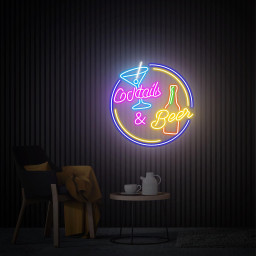 Cocktails and Beer Neon Sign, Cocktails Bar Wall Decor Art, Cocktails Bar Led Sign, Home Bar Decor, Bar Pub Wall Art, Beer Club Led Light