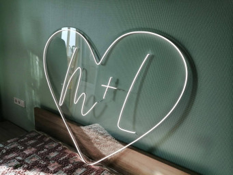 Custom Initials In Heart Neon Sign, Wedding Heart Initials Neon Sign, Love Heart Initials Neon Sign, Wedding Neon Sign, Gift Wedding Neon